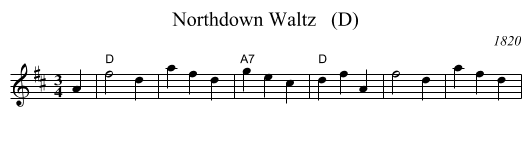 Northdown Waltz   (D) - staff notation