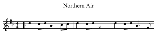 Northern Air - staff notation