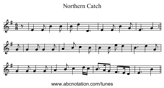 Northern Catch - staff notation