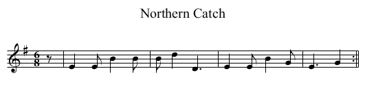 Northern Catch - staff notation