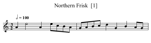 Northern Frisk  [1] - staff notation