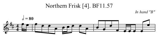 Northern Frisk [4]. BF11.57 - staff notation