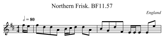 Northern Frisk. BF11.57 - staff notation