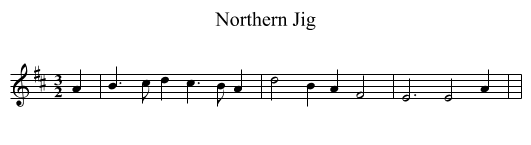 Northern Jig - staff notation