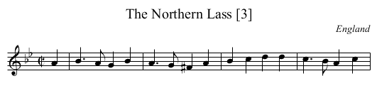 Northern Lass [3], The - staff notation