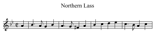 Northern Lass - staff notation