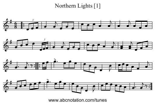 Northern Lights [1] - staff notation