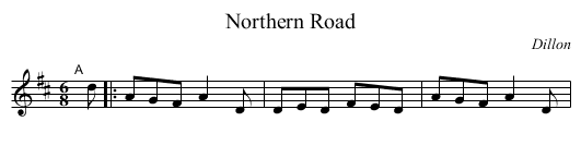 Northern Road - staff notation