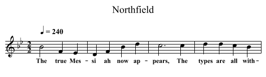 Northfield - staff notation