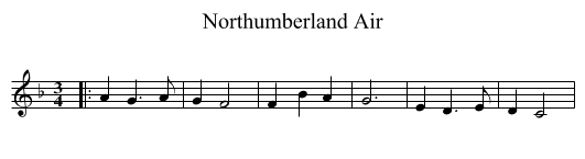 Northumberland Air - staff notation