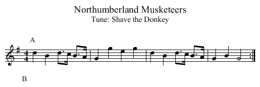 Northumberland Musketeers - staff notation