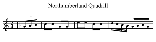 Northumberland Quadrill - staff notation