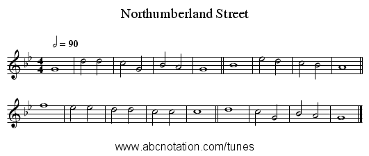Northumberland Street - staff notation