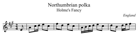Northumbrian polka - staff notation