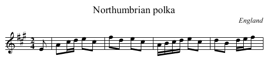 Northumbrian polka - staff notation