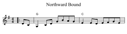 Northward Bound - staff notation