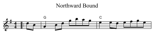 Northward Bound - staff notation