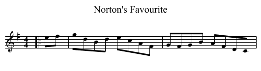 Norton's Favourite - staff notation