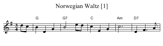 Norwegian Waltz [1] - staff notation