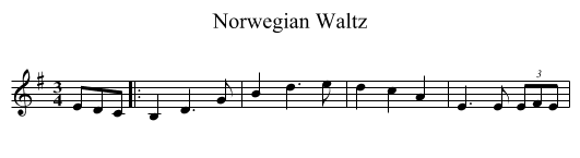 Norwegian Waltz - staff notation