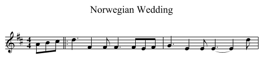 Norwegian Wedding - staff notation