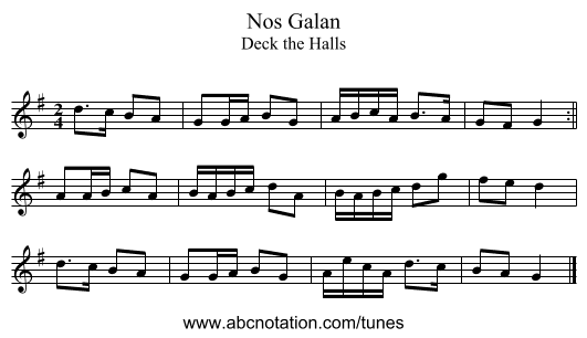 Nos Galan - staff notation