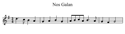 Nos Galan - staff notation