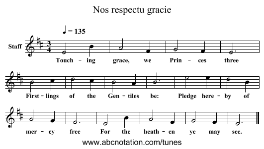 Nos respectu gracie - staff notation