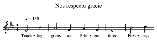 Nos respectu gracie - staff notation