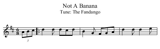 Not A Banana - staff notation