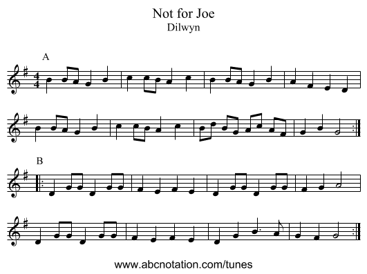 Not for Joe - staff notation