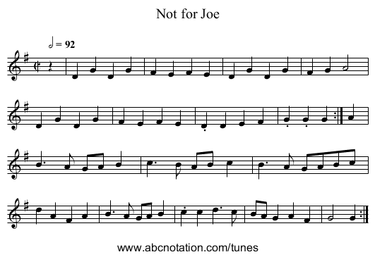 Not for Joe - staff notation