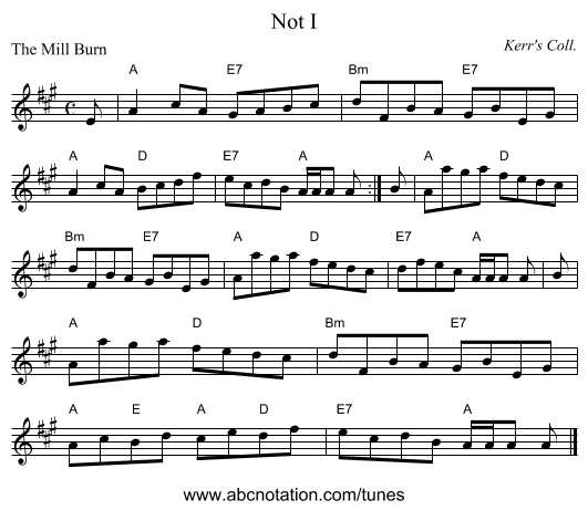 Not I - staff notation