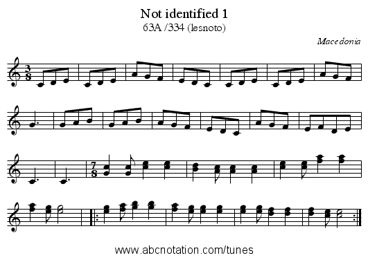 Not identified 1 - staff notation