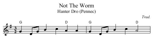 Not The Worm - staff notation