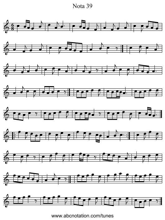 Nota 39 - staff notation