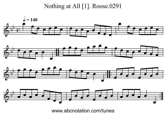 Nothing at All [1]. Roose.0291 - staff notation