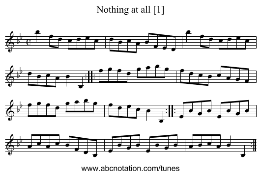 Nothing at all [1] - staff notation