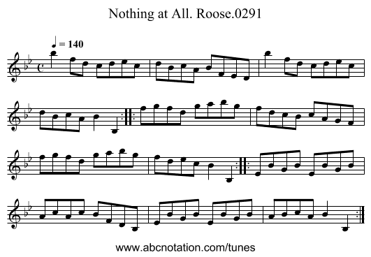 Nothing at All. Roose.0291 - staff notation