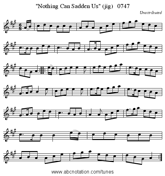 Nothing Can Sadden Us (jig)   0747 - staff notation
