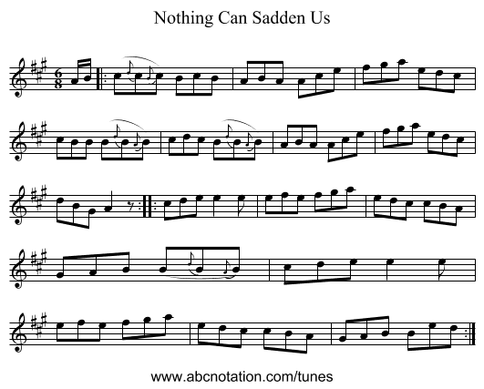 Nothing Can Sadden Us - staff notation