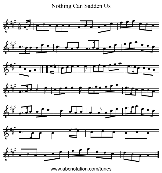 Nothing Can Sadden Us - staff notation