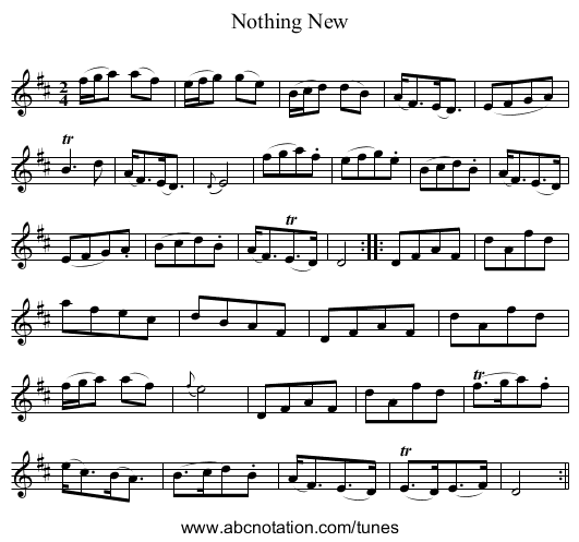 Nothing New - staff notation