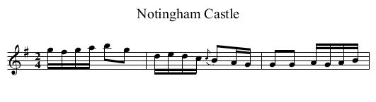 Notingham Castle - staff notation