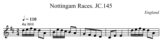 Nottingam Races. JC.145 - staff notation