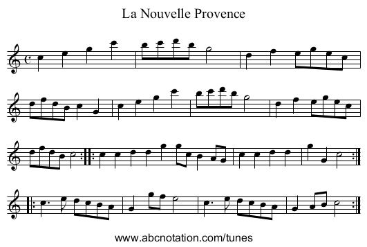 Nouvelle Provence, La - staff notation