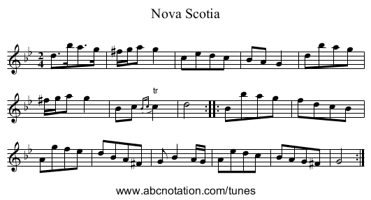 Nova Scotia - staff notation