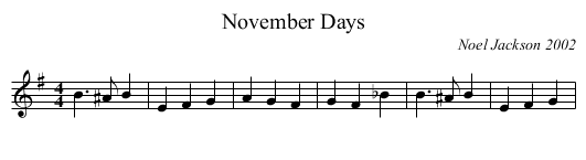 November Days - staff notation