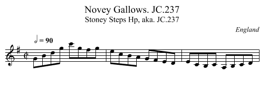 Novey Gallows. JC.237 - staff notation