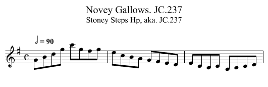 Novey Gallows. JC.237 - staff notation